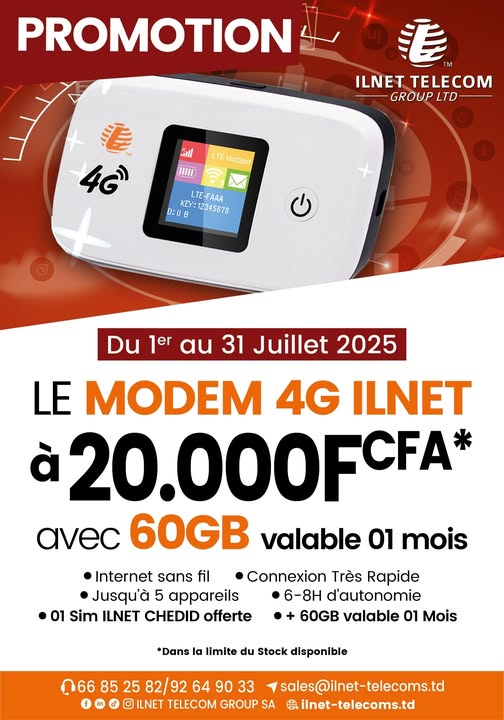 TU N’AS PAS ENCORE PRIS TON MODEM 4G ILNET ?